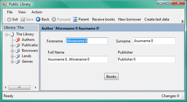 The Author form after moves and property changes