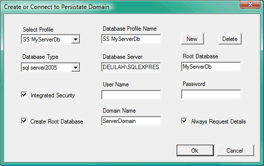 Creating the server root database