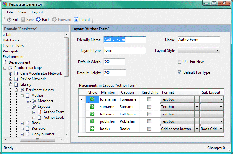 The newly created layout