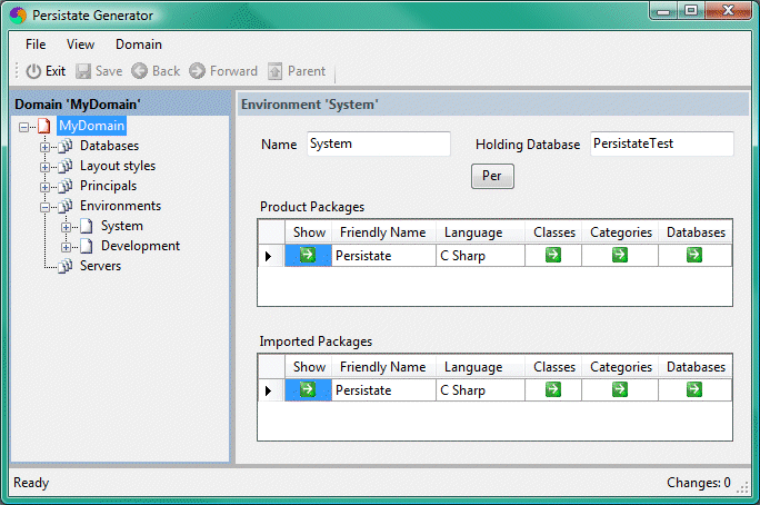 The main window of Persistate Generator.